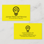 Carte De Visite Électricien Simple Minimaliste Ampoule Électrique (Devant / Derrière)