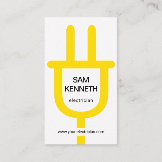 Carte De Visite Électricien simple surdimensionné pour branchement (Devant)