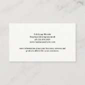 Carte De Visite Électricien travaillant avec des fils dans une boî (Dos)