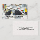 Carte De Visite Électricien travaillant sur les fils (Devant / Derrière)