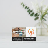 Carte De Visite Électricien travaillant sur les fils (Debout devant)