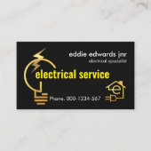 Carte De Visite Électricité de l'éclair des ampoules (Devant)