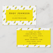 Carte De Visite Électricité Motif Jaune (Devant / Derrière)