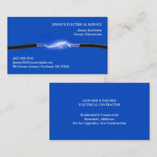 Carte de visite électrique (Devant / Derrière)
