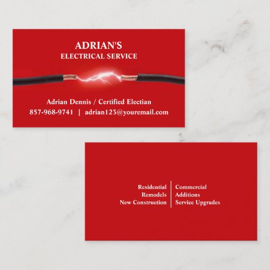 Carte de visite électrique (Devant / Derrière)