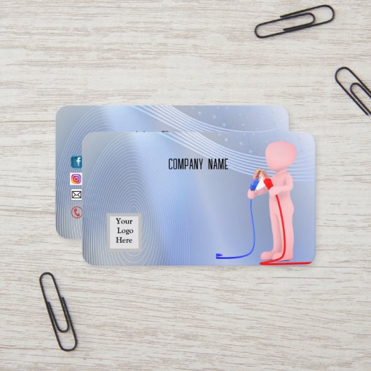 Carte de visite électrique (Devant/Arrière en situation)