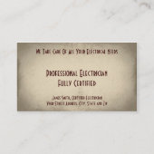 Carte de visite électrique (Dos)