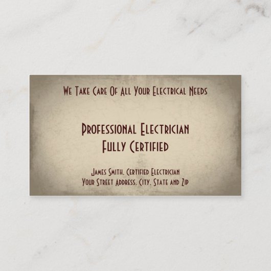 Carte de visite électrique (Dos)