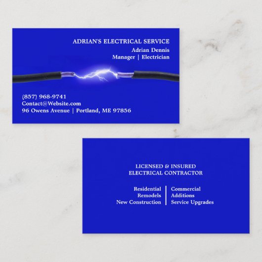 Carte de visite électrique (Devant / Derrière)