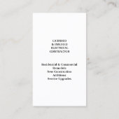 Carte de visite électrique (Dos)