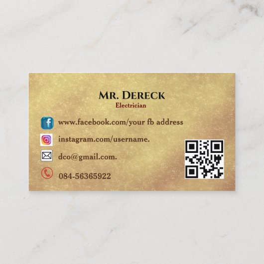 Carte de visite électrique (Dos)