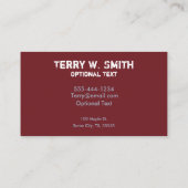 Carte de visite électrique (Dos)