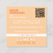 Carte de visite électrique à bulle blanche brillan (Dos)