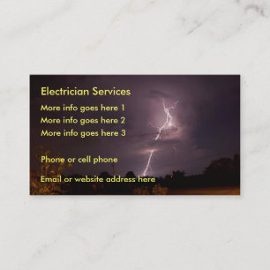 Carte de visite électrique de foudre d'électrici