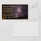 Carte de visite électrique de foudre d'électricien (Devant / Derrière)