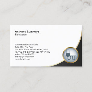 Carte de visite électrique de l'icône de prise éle