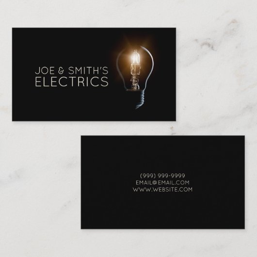 Carte de visite électrique, électrique (Devant / Derrière)