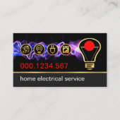 Carte De Visite Électrique Puits de foudre vers le haut Bulbe d'or (Devant)