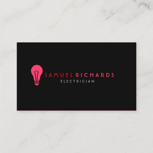 Carte de visite électrique simple bulle Silhouette (Devant)