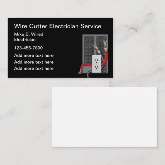Carte de visite électrique unique (Devant / Derrière)