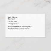 Carte de visite électrique unique (Dos)