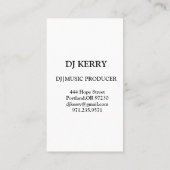 Carte de visite électronique DJ Disk Jockey (Dos)