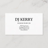 Carte de visite électronique DJ Disk Jockey (Dos)