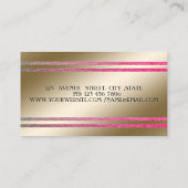 Carte De Visite Elegan, Black Frame Faux Gold Glittery Stripes (Dos)