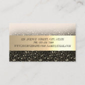 Carte De Visite Elegan Modern Glittery Bokeh, Gold Stripes (Dos)