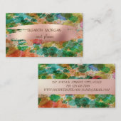 Carte De Visite Elegan Moderne Aquarelle Splashes, Brush Stroke (Devant / Derrière)