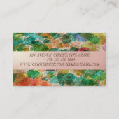 Carte De Visite Elegan Moderne Aquarelle Splashes, Brush Stroke (Dos)