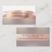 Carte De Visite Elegan Moderne Pink Stripe, Brush Stroke (Devant / Derrière)