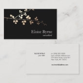 Carte De Visite Elegan Tree Branch Gold et Black (Devant / Derrière)