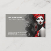 Carte De Visite Élégance antalgique : Femme en rouge avec noir gra (Dos)