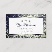 Carte De Visite Elegance Bleu Argent Ombre Blancs Diamants de Part (Devant)