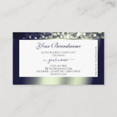 Carte De Visite Elegance Blue Silver Ombre Parties scintillant Whi (Dos)