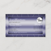 Carte De Visite Elegance Blue Stylish Noble avec diamants et logo (Dos)