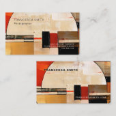 Carte De Visite Elégance céleste : Exploration Abstraite en beige (Devant / Derrière)