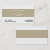 Carte De Visite Élégance classique Tan et blanc (Devant / Derrière)