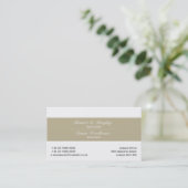 Carte De Visite Élégance classique Tan et blanc (Debout devant)