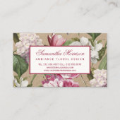 Carte De Visite Élégance de la boutique de fleurs botaniques vinta (Devant)