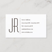 Carte De Visite Élégance d'élite minimalisme simple couverture des (Dos)