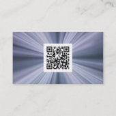 Carte De Visite Élégance en métal bleu avec code QR (Dos)