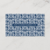 Carte De Visite Élégance florale scandinave bleue et blanche (Dos)