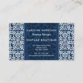 Carte De Visite Élégance florale scandinave bleue et blanche (Devant)