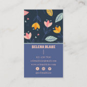 Carte De Visite Élégance florale : Verticale moderne et minimalist (Dos)