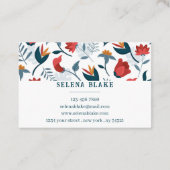 Carte De Visite Élégance florale vive | Chic et moderne (Dos)