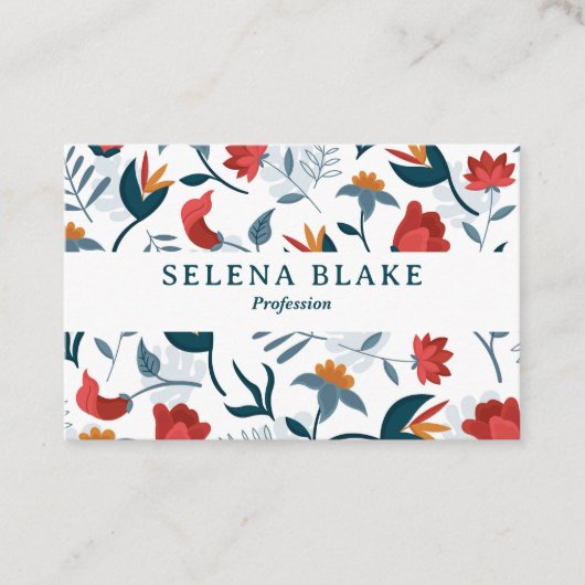 Carte De Visite Élégance florale vive | Chic et moderne (Devant)