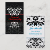 Carte De Visite Élégance foncée (Devant / Derrière)