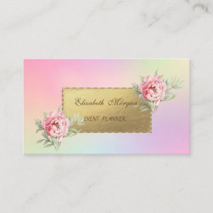 Carte De Visite Élégance Holographique Professionnelle, Fleurs